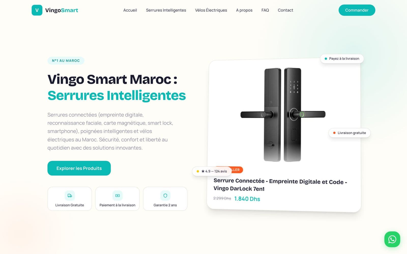 Site web créé par notre agence web à Marrakech pour Vingo Smart, secteur e-commerce