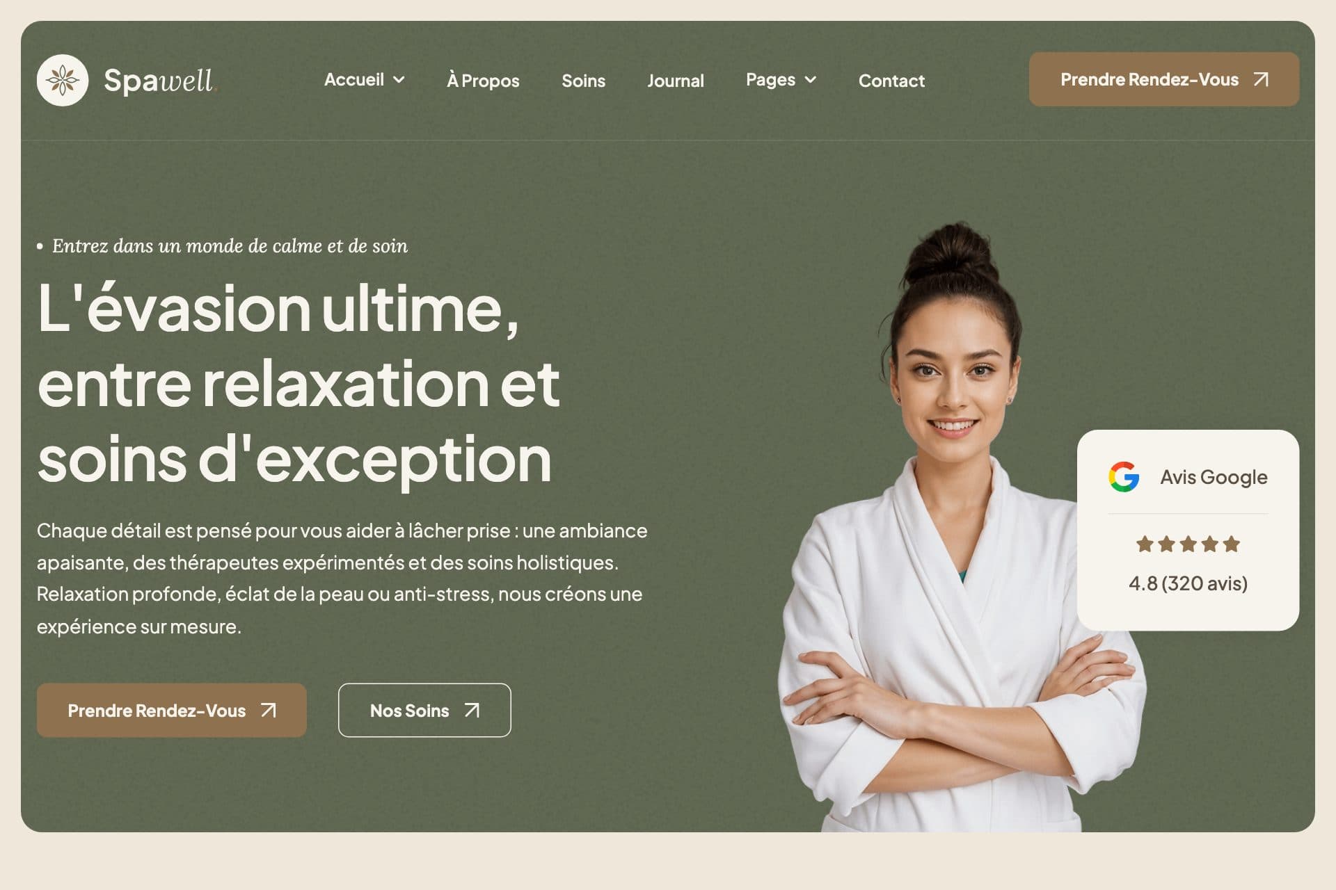 Site web créé par WeStratèges pour Site pour salon SPA