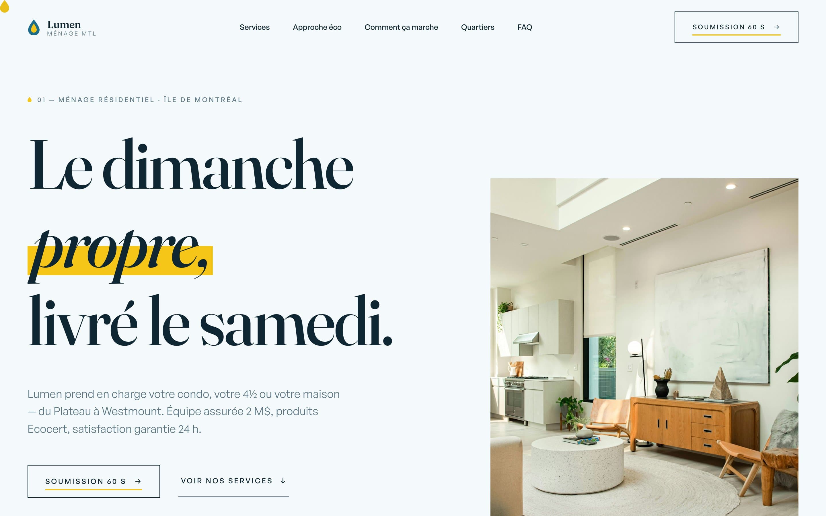 Site web créé par WeStratèges pour Site ménage résidentiel