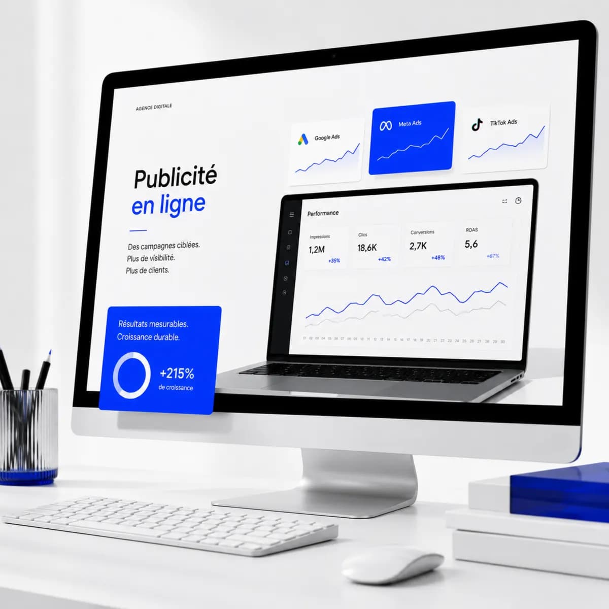Publicité en ligne Google Ads et Meta gérée par une agence de marketing digitale