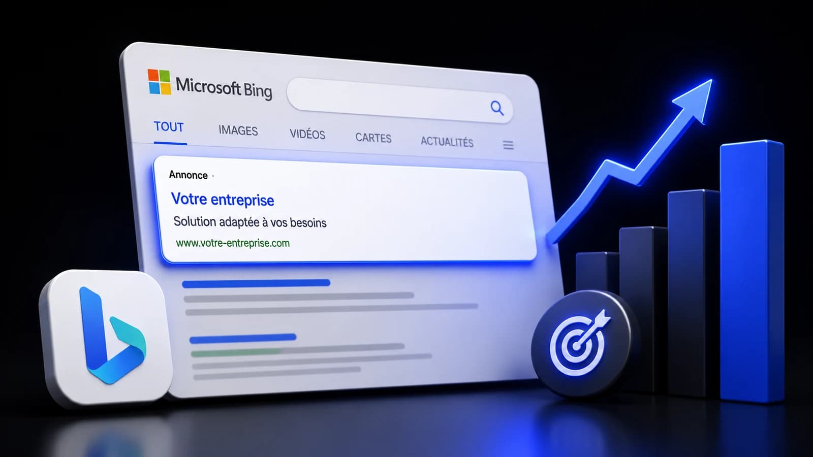 Campagnes Microsoft Advertising (Bing Ads) par WeStratèges : recherche complémentaire à Google à coût par clic réduit