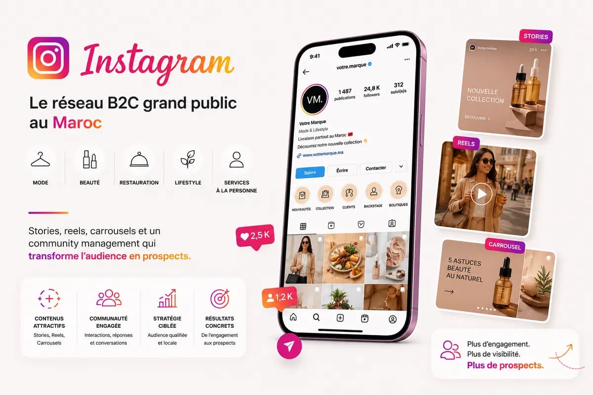 Agence de gestion des réseaux sociaux au Maroc : Instagram, stories et reels par WeStratèges