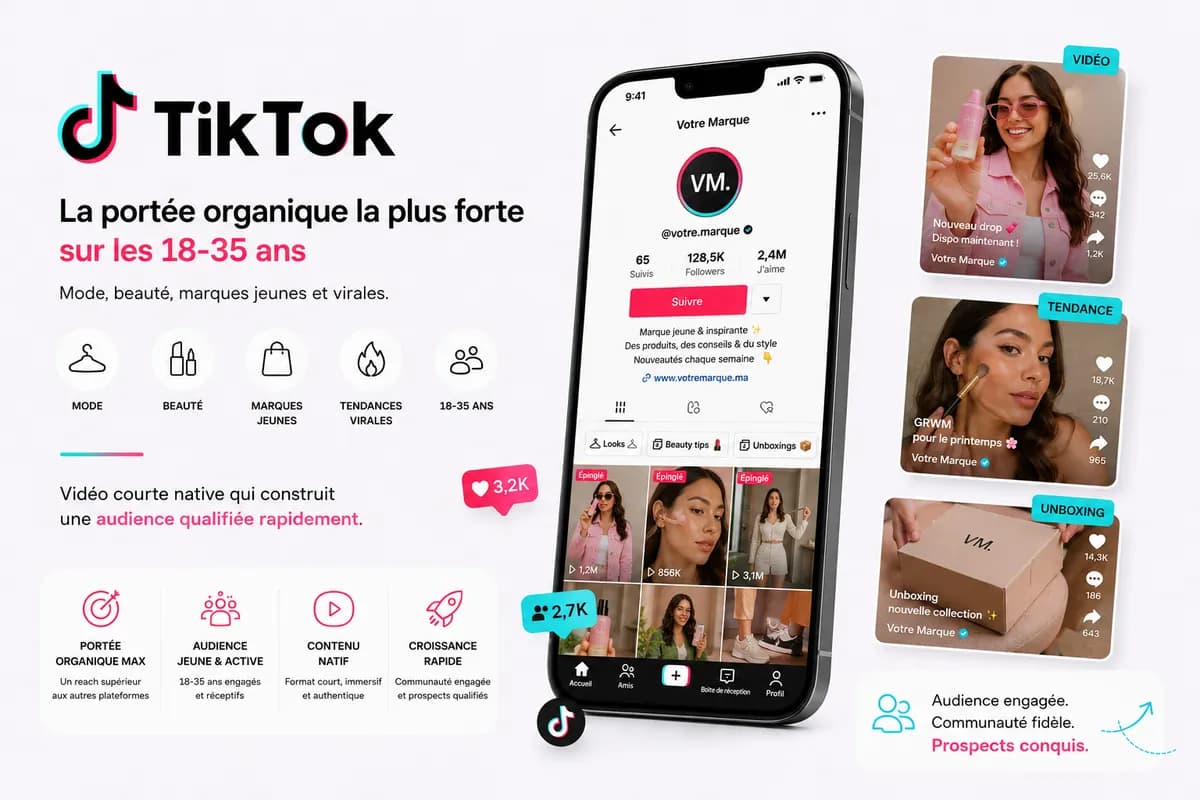 Agence marketing TikTok au Maroc, vidéo courte et portée organique par WeStratèges