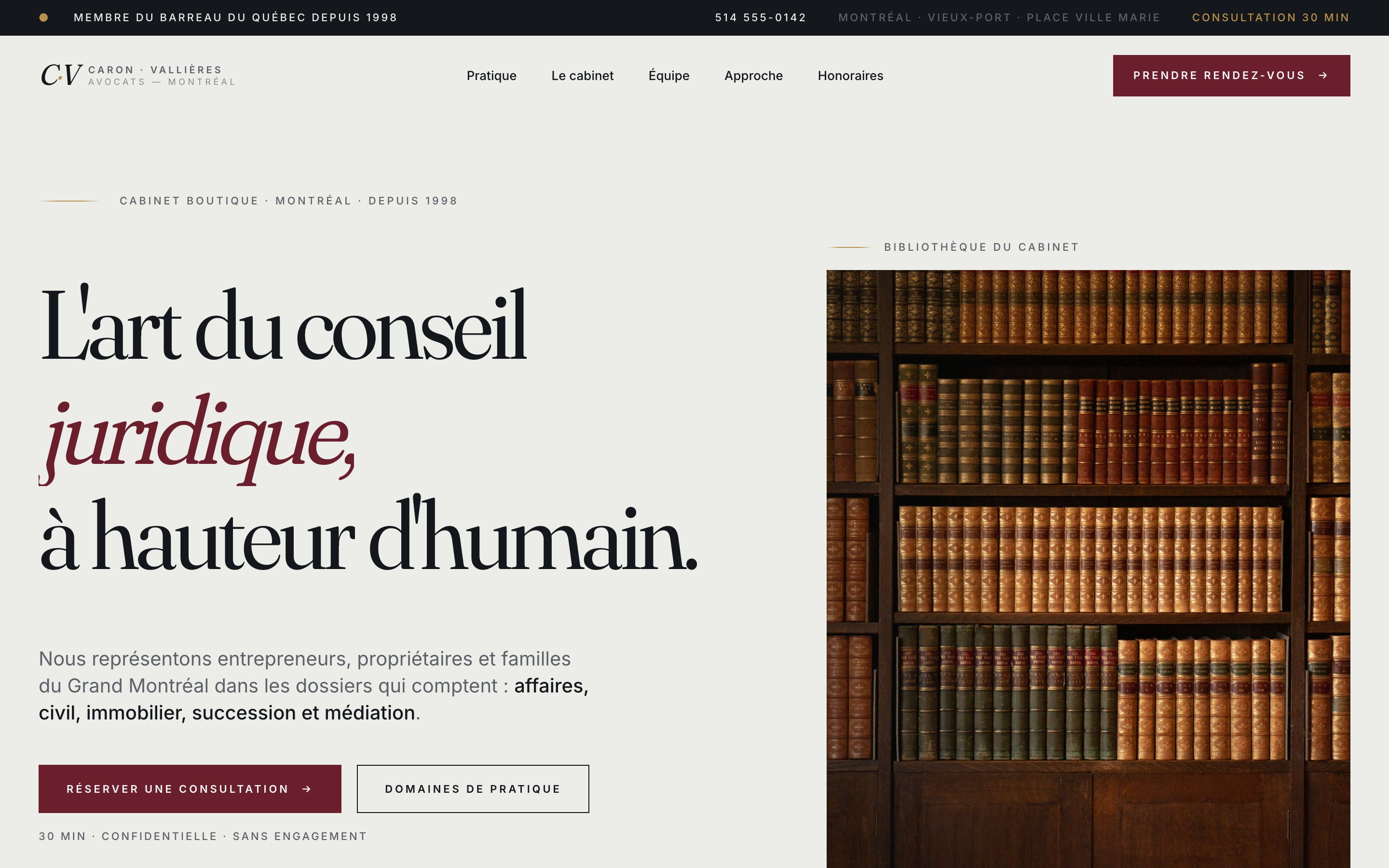 Aperçu du site Caron · Vallières