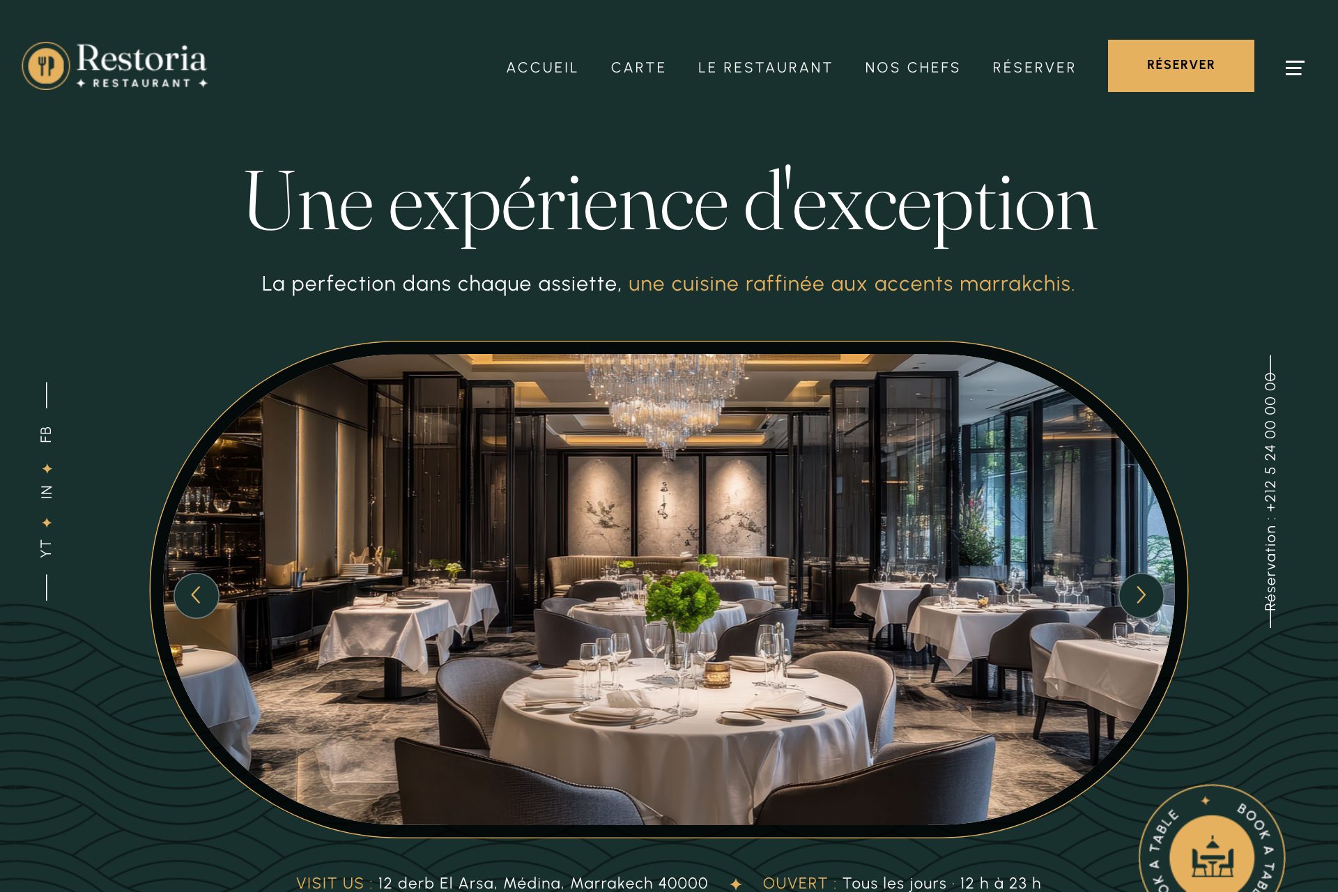 Aperçu du site Site restaurant