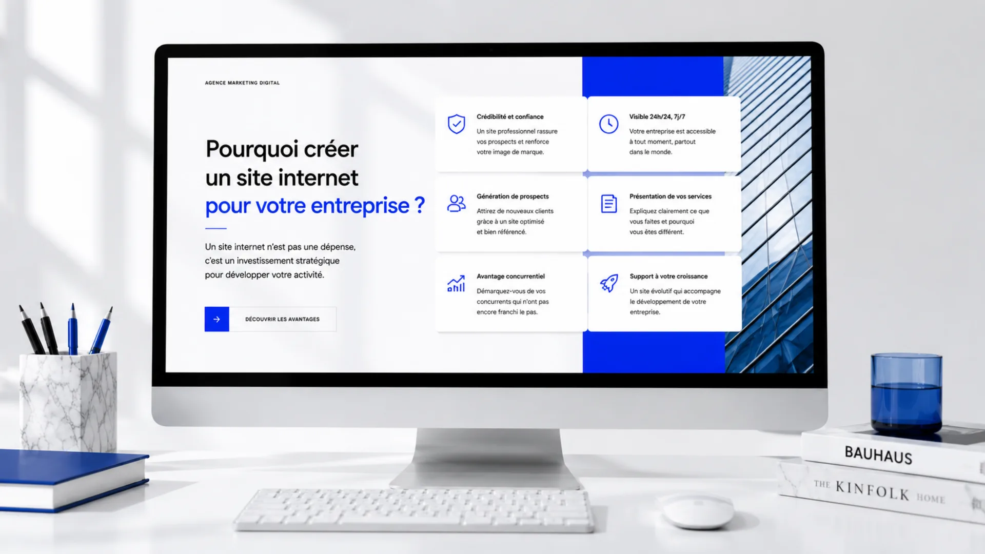 Création de site internet : pourquoi un site pour votre entreprise, les raisons clés à l’écran
